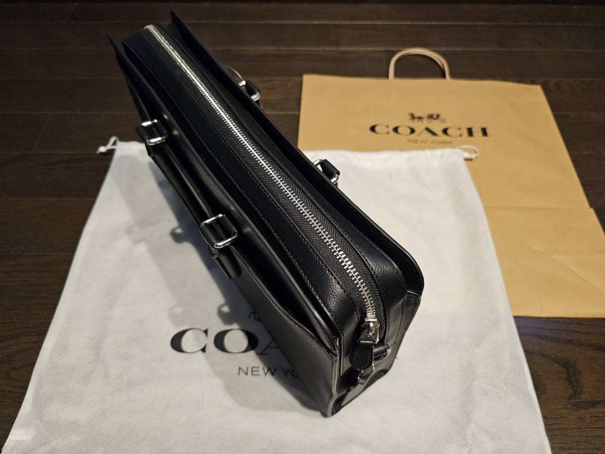 新品 COACH コーチ F72988 2way ビジネス バッグ ブリーフケース 鞄 ベケット ストラクチャード レザー 本革 黒_画像3