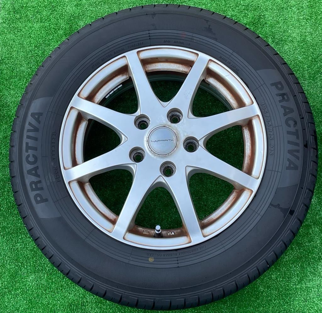 LAPORTA 15インチ ホイール& 195/65R15 PRACTIVA ラジアルタイヤ4本セット★ 2022年式★ノア ヴォクシー ステップワゴン セレナ等★(NR025)_画像6