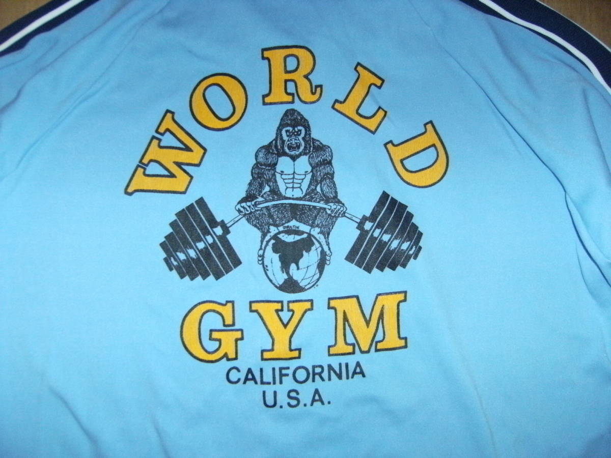 昭和レトロ☆80年代☆ゴールドジム,ボディビル,プロレス,格闘技☆当時物 アメリカ WORLD GYM ワールドジム ジャージ上☆筋トレ 筋肉 運動着 - ジャージ i img1200x900 16844867611g32k398920