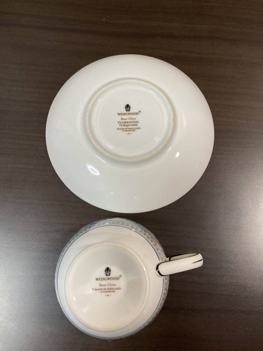 ▼ウェッジウッド≪フロレンティーンターコイズ カップ&ソーサ 1客≫WEDGWOOD リー 黒壺_画像6