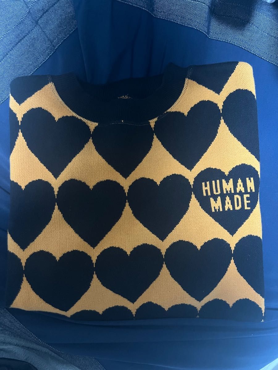 HUMAN MADE HEART CHECK KNIT ニット　セーター L