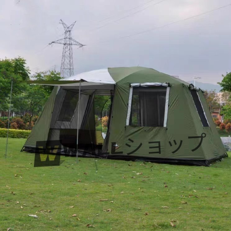 人気推薦☆ 大型テント 2つのベッドルームと1つのリビングルーム アウトドア キャンプ 防雨/防風 /キャンプ/ピクニック_画像2