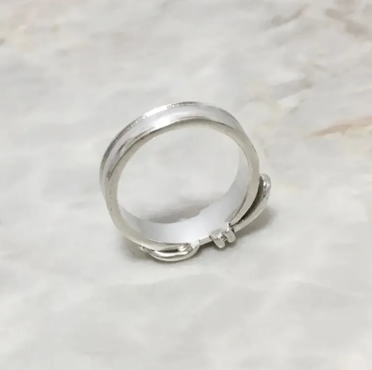 日本最大のブランド エルメス 指輪 サンチュール ベルト シルバー 銀
