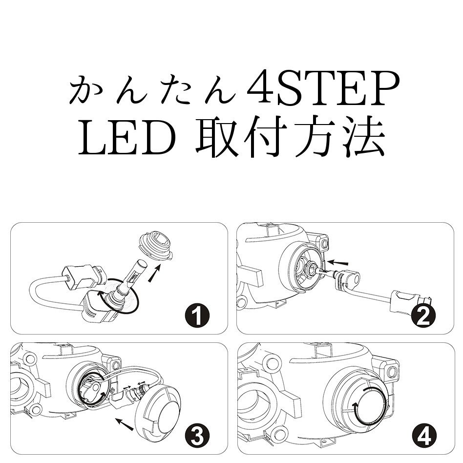 スバルステラカスタム LA100F・LA110F用 HB3スマートLEDキット 2灯1セットTypeBlue 30W 4300K ハロゲン色_画像4