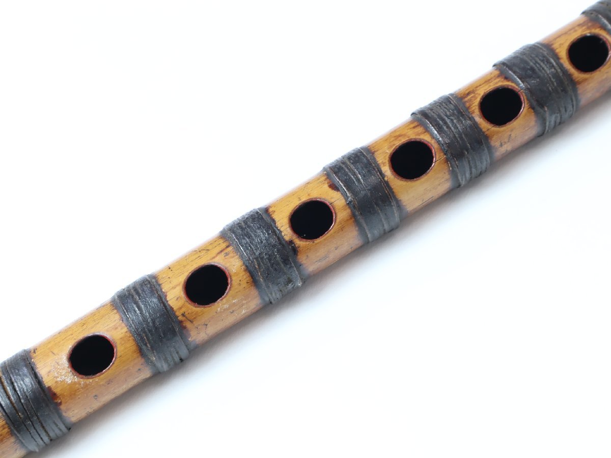 和楽器 横笛 8穴 全長約40.0cm 籐巻 竹笛 木管 雅楽 能管 伝統芸能 検 龍笛_画像3