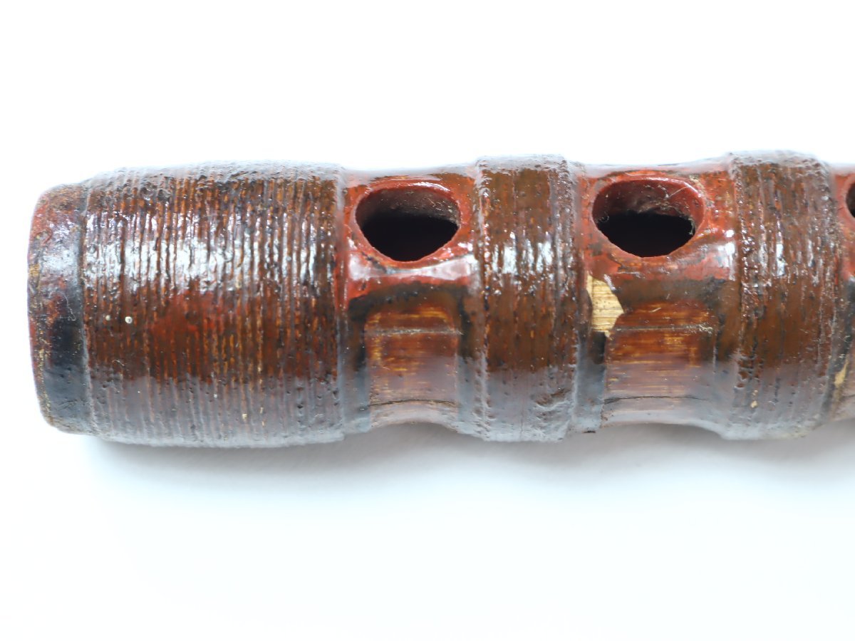 和楽器 横笛 8穴 全長約35.4cm 籐巻 竹笛 木管 雅楽 能管 伝統芸能 検 龍笛_画像8