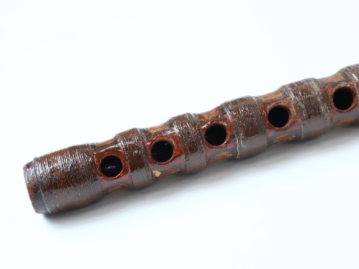 和楽器 横笛 8穴 全長約35.4cm 籐巻 竹笛 木管 雅楽 能管 伝統芸能 検 龍笛_画像4