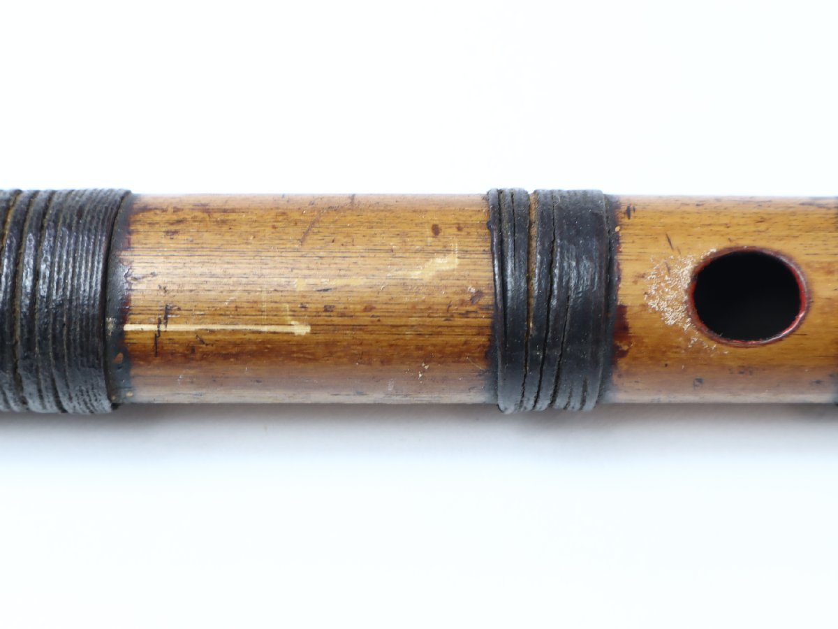 和楽器 横笛 8穴 全長約40.0cm 籐巻 竹笛 木管 雅楽 能管 伝統芸能 検 龍笛_画像7