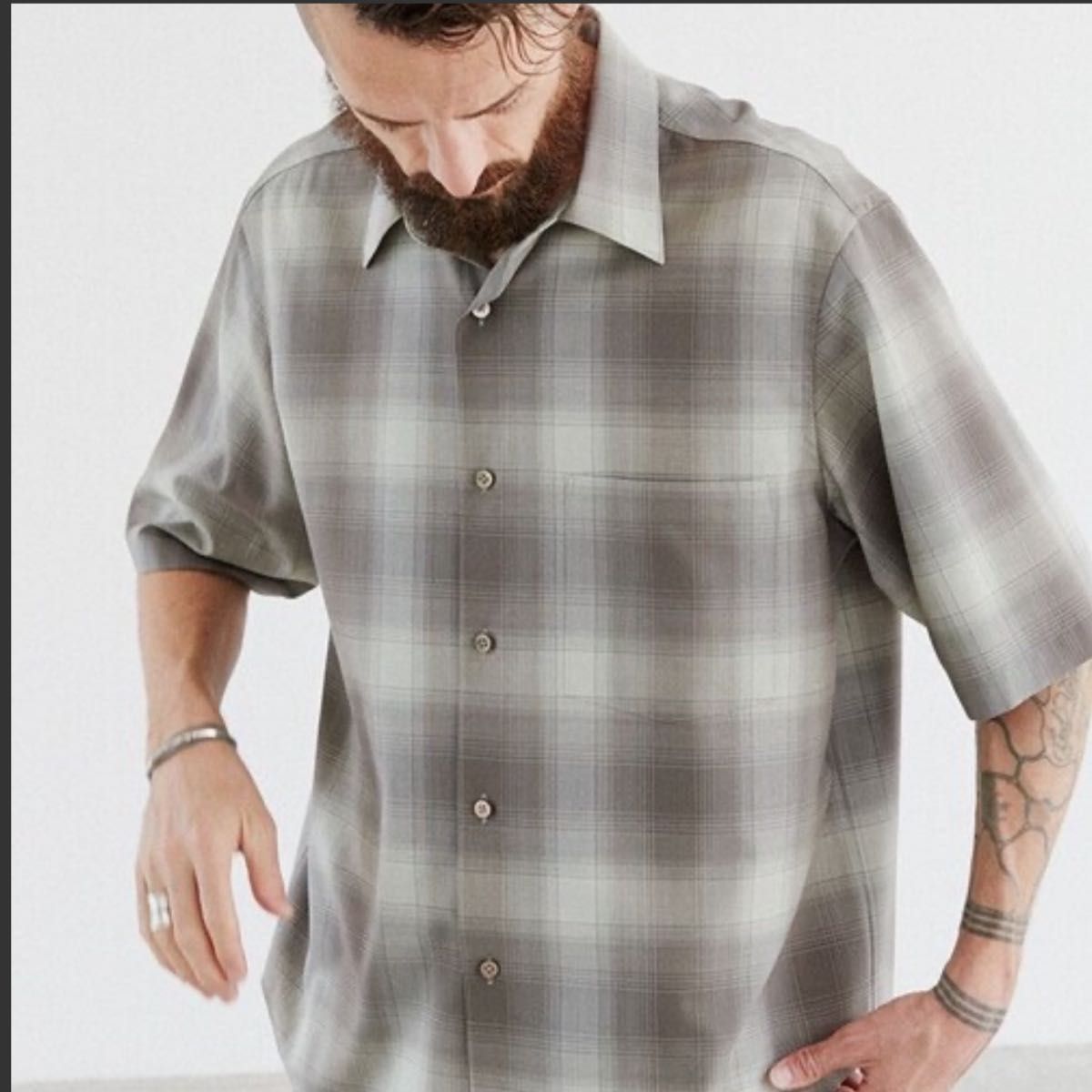 LIDNM SUPER140S WOOL CHECK SHIRT