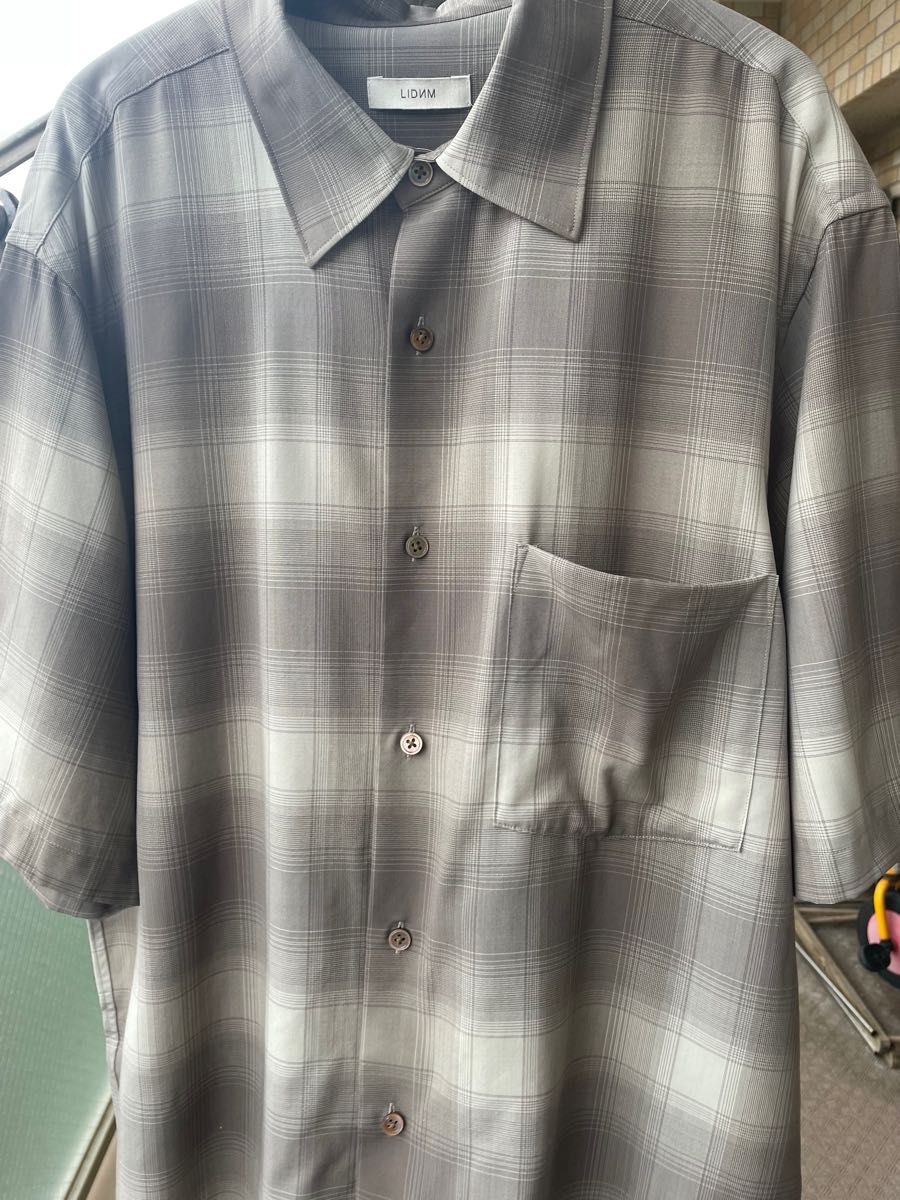 LIDNM SUPER140S WOOL CHECK SHIRT