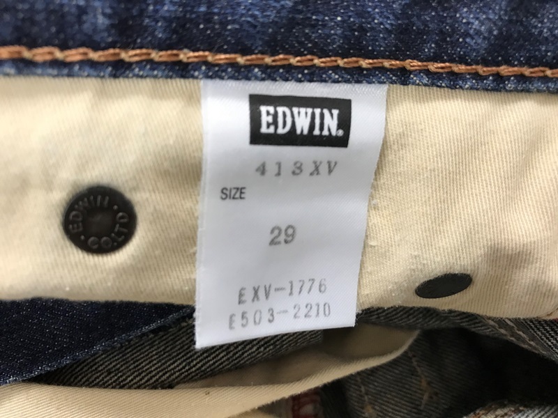 1055　メンズ　【　EDWIN　XV　JAPAN　】　　デニム　ダメージパンツ　　サイズ：29　　色：ネイビー_画像8