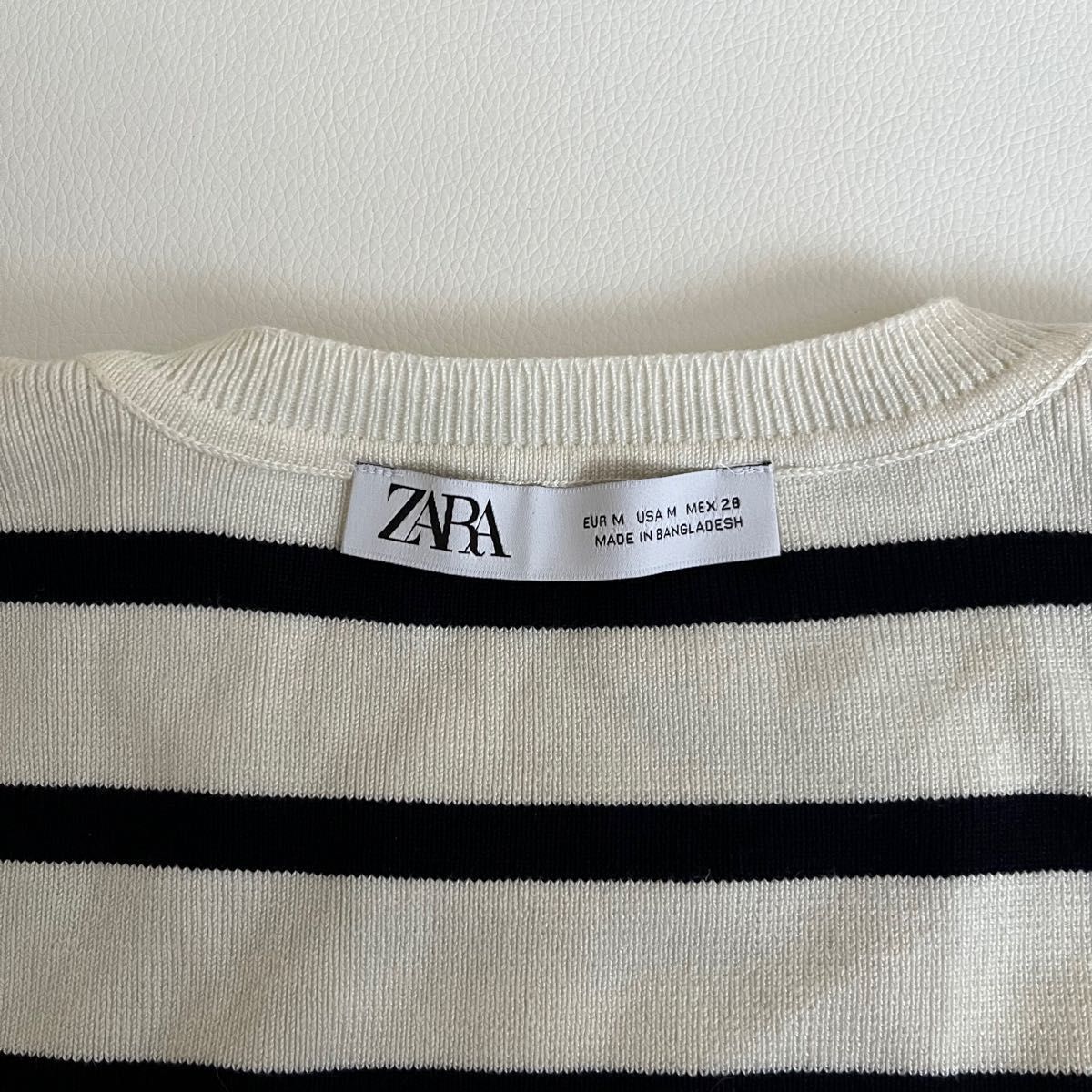 ZARA ベーシッククロップドニットトップス ボーダー タイト ZARA ベーシッククロップドニットトップス ボーダー タイト