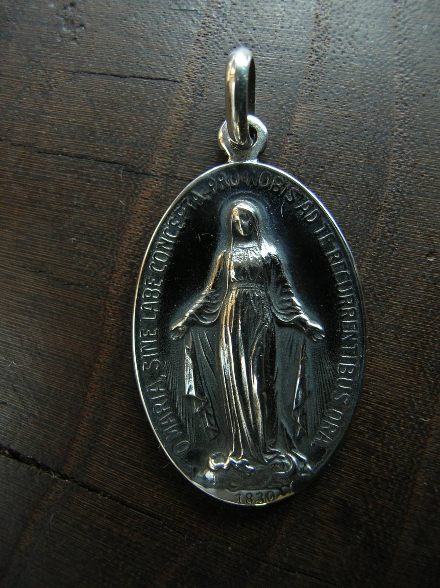 聖母マリアの不思議メダイSILVER925伝統お守り正式ペンダントTOPの画像10