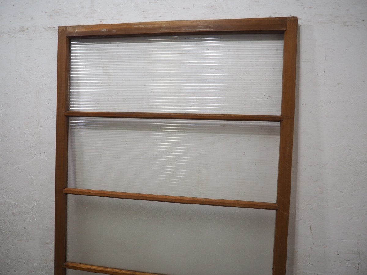 taJ0113*[H175,5cm×W93,5cm]* pretty molding glass entering. retro old wooden glass door * fittings sliding door sash Cafe . material Vintage L pine 