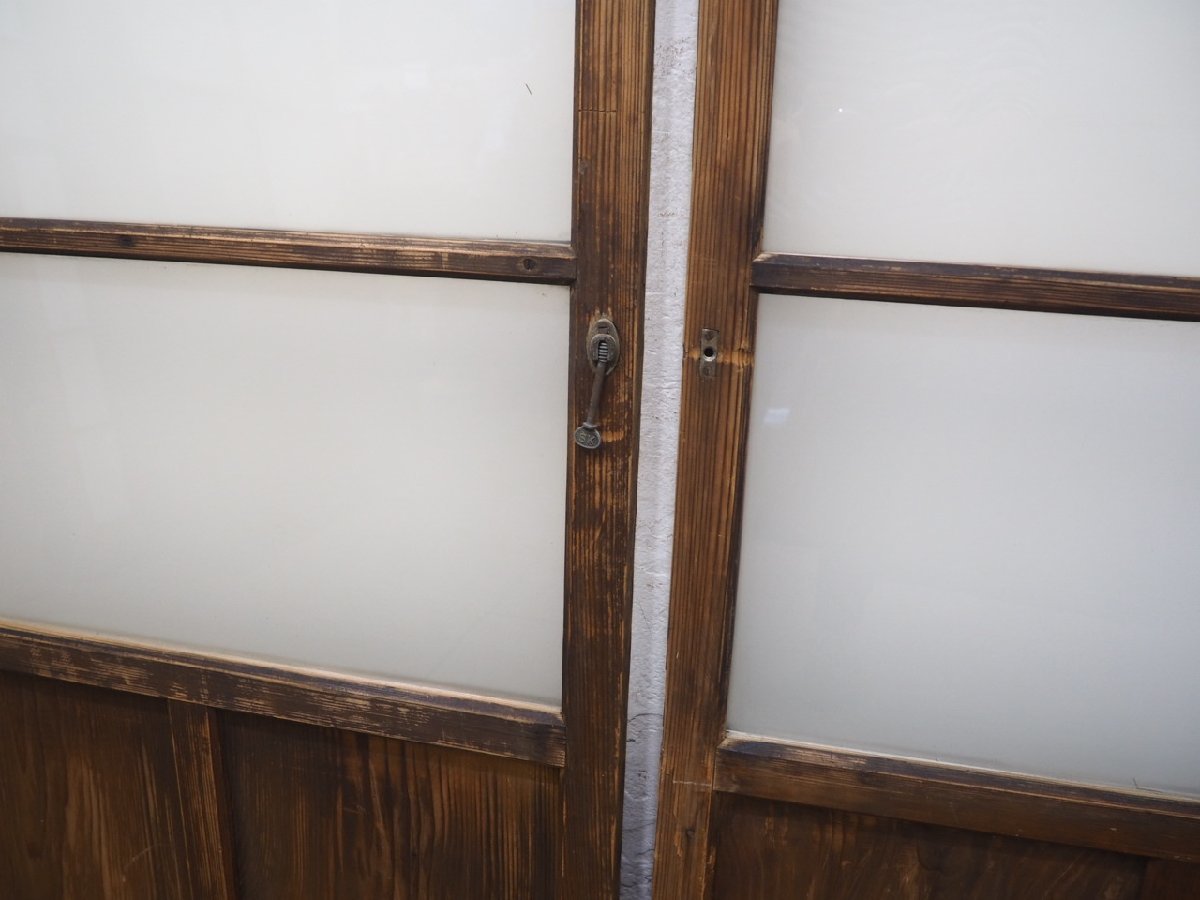 taK0656*(1)[H176,5cm×W67,5cm]×2 sheets * antique * taste ... exist old wooden glass door * fittings sliding door sash old Japanese-style house block house retro L pine 