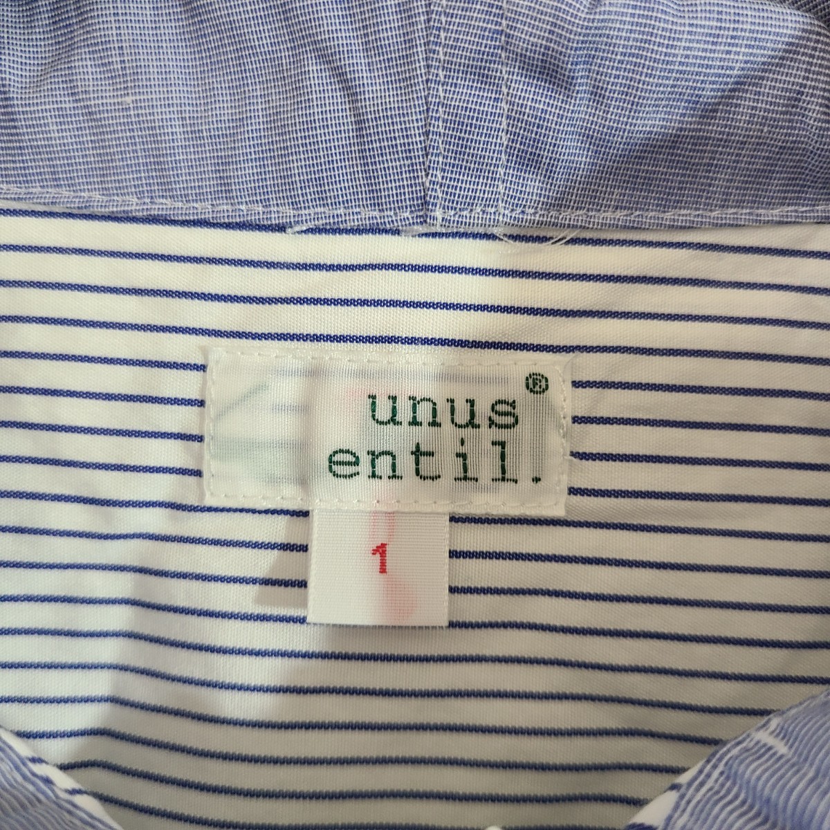 ☆unus entil/ユーナスエンティル/レディース/サイズ1/長袖/シャツ/パーカーシャツ/ストライプ/トップス/ブラウス_画像5