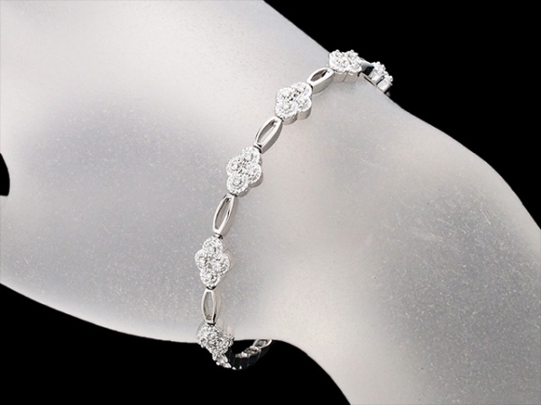 ダイヤモンド/0.25ct デザイン ブレスレット K18WG | www