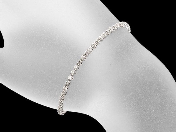 ダイヤモンド/1.00ct テニス ブレスレット K18WG | inmarco.ae