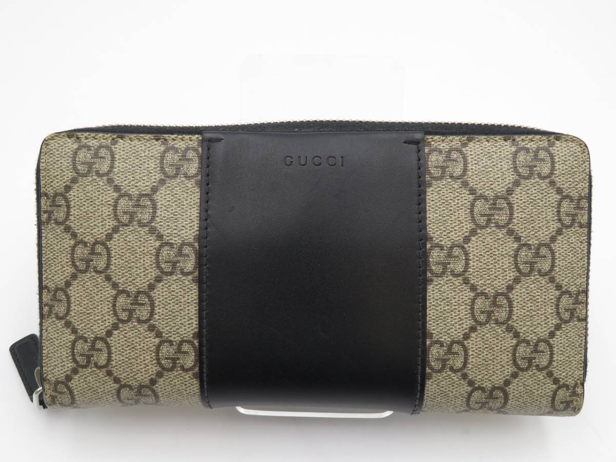 GUCCI GGスプリーム ラウンドファスナーウォレット 長財布-