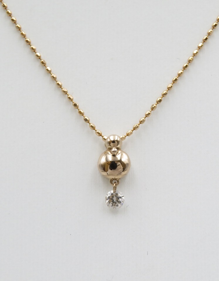 【貴金属】K18/ピンクゴールド/スイングダイヤペンダント/ネックレス/0.10カラット/レディース/ジュエリー/アクセサリー/宝石