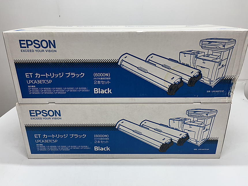 C605【未使用・1箱開封済み・箱傷み】エプソン　EPSON　ETカートリッジ　ブラック　LPCA3ETC5P　1本使用済み3本セット　書込みあり　純正_画像5