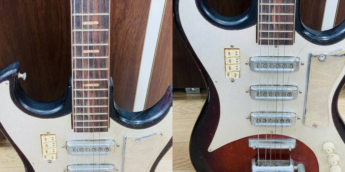ジャンク品 Kawai カワイ エレキギター ビザールギター 型式不明 長期保管品 年代物 1円 から 売り切りの画像8