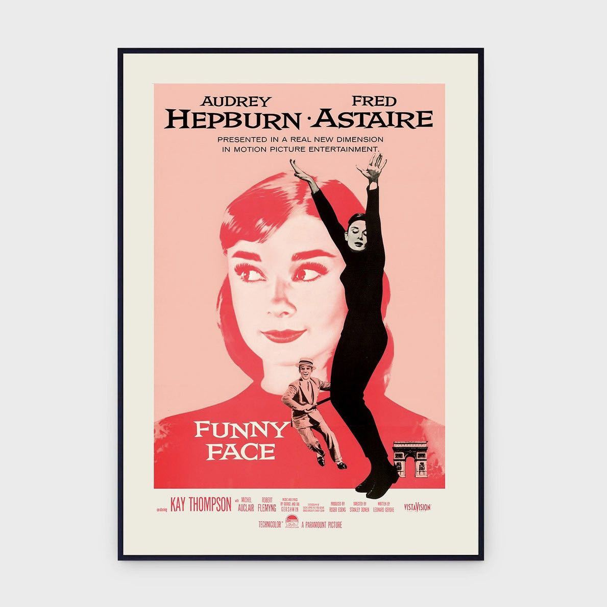 Funny Face 1957 Movie Original Vintage Poster オードリー・ヘップバーン 女優 映画ポスター モダンアート アートポスター インテリア_画像1