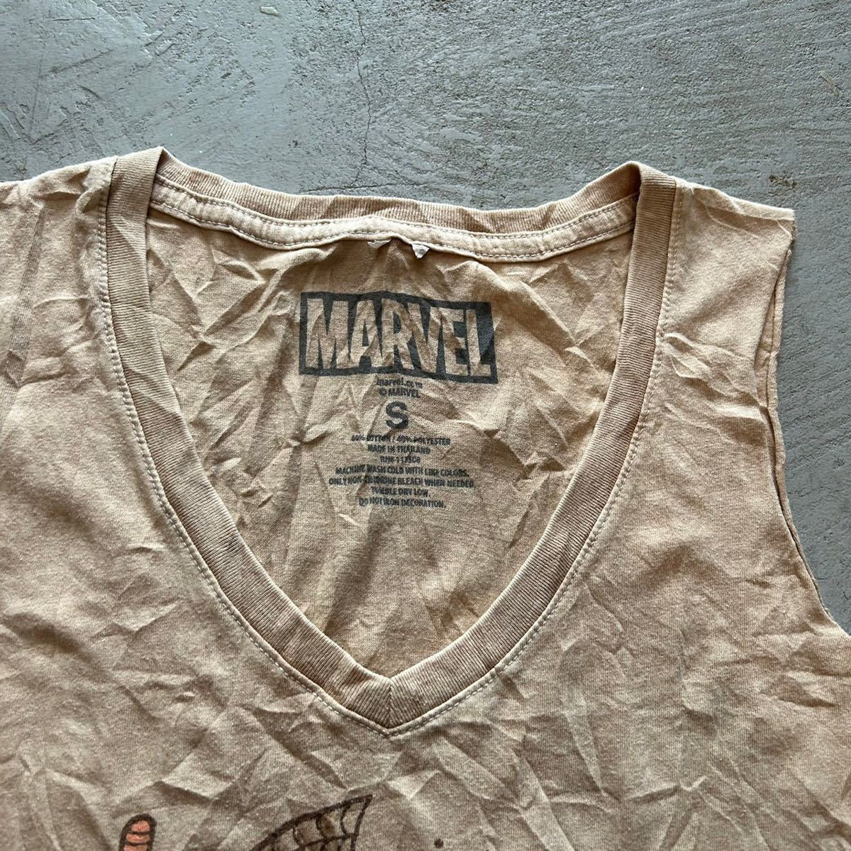 MARVEL COMICS vintage 90’s 00’s ノースリーブTシャツ タンクトップ スパイダーマン アメコミ マーベル S メンズ レディース ベージュ_画像5