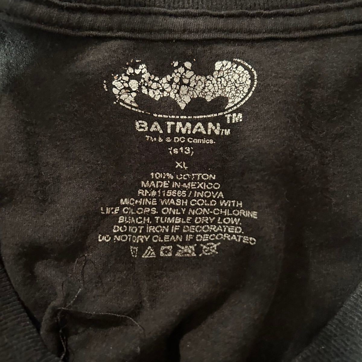 バットマン BATMAN ビンテージ 90s 00s 半袖Tシャツ XL アメリカ USA古着 DCコミックス ロゴプリント 黒 ブラック ムービー ヒースレジャー_画像7