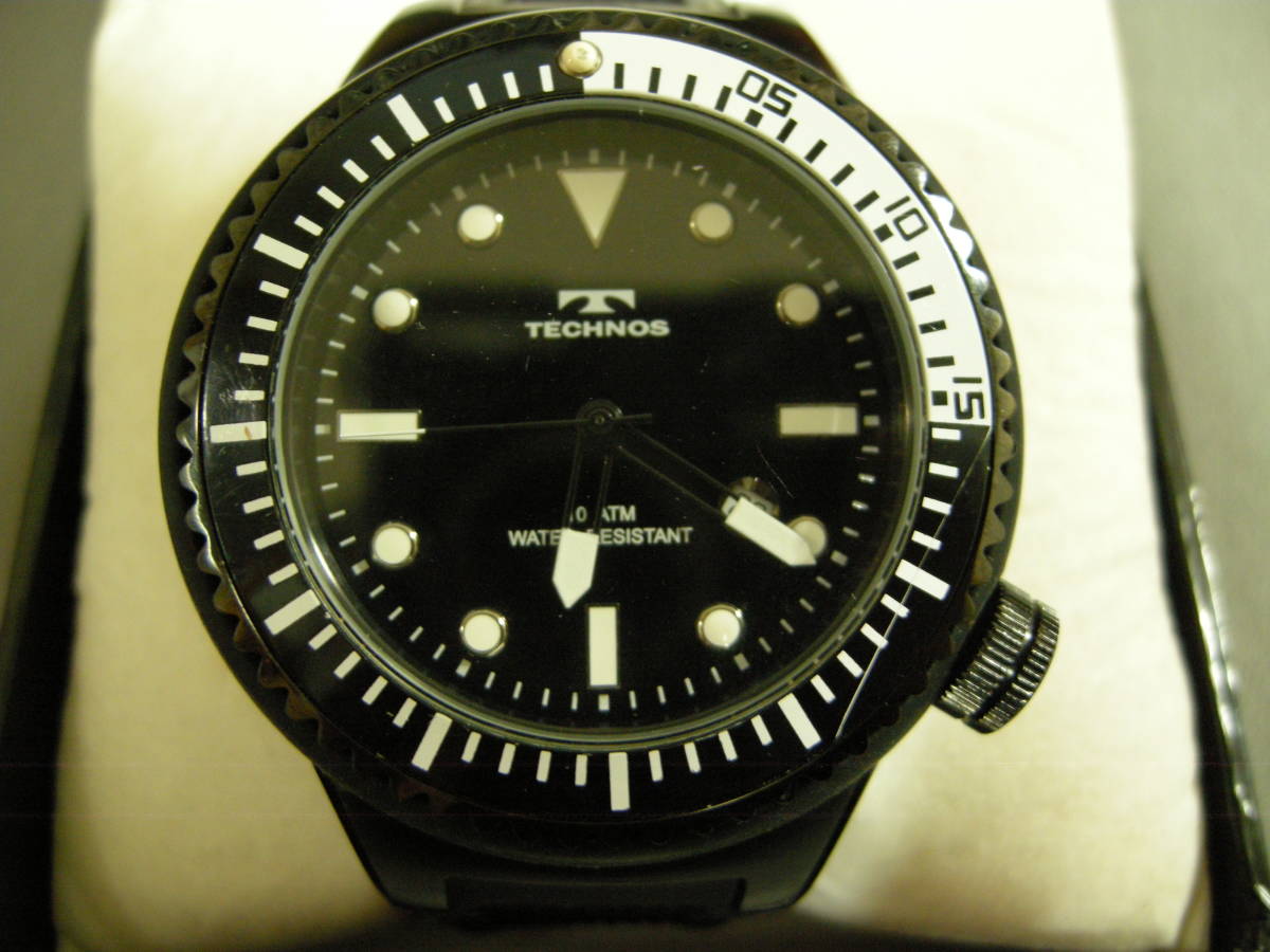 【中古品】テクノス腕時計 T1294 クォーツ TECHNOS 10ATM(100ｍ防水)