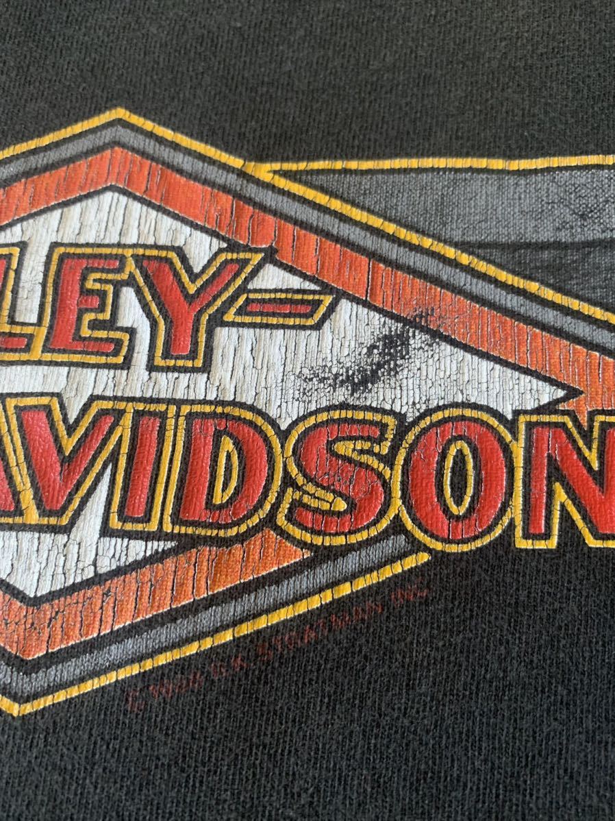 80s harley davidson vintage Tシャツ USA製 アメリカ製 ビンテージ 墨黒 ハーレー ダビッドソン 1988_画像3