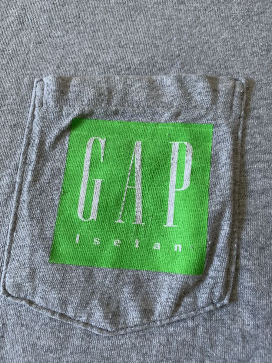 90s L OLD GAP vintage карман футболка Исэ город .ISETAN USA производства America производства Vintage Old Gap 