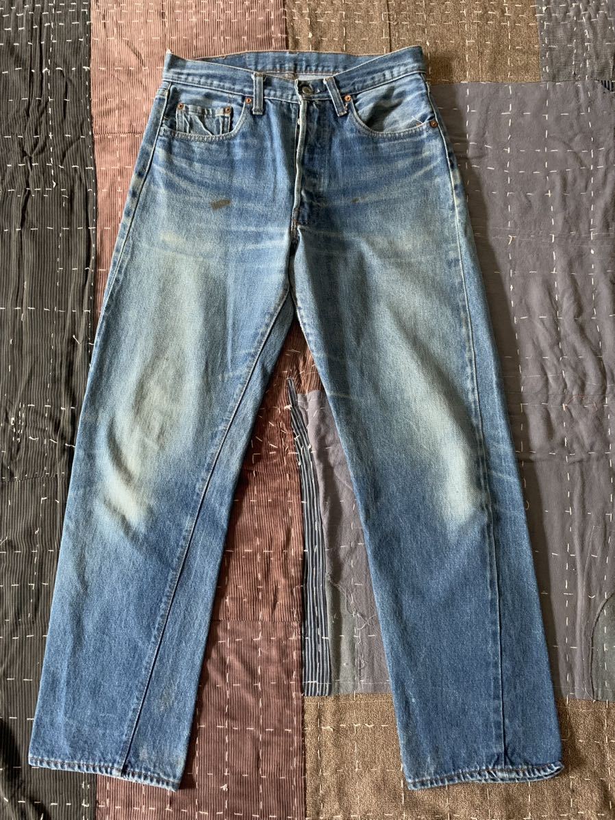 80年製 W31 L32 levi's 501 66 後期 USA製 デニムパンツ 赤耳 黒カン