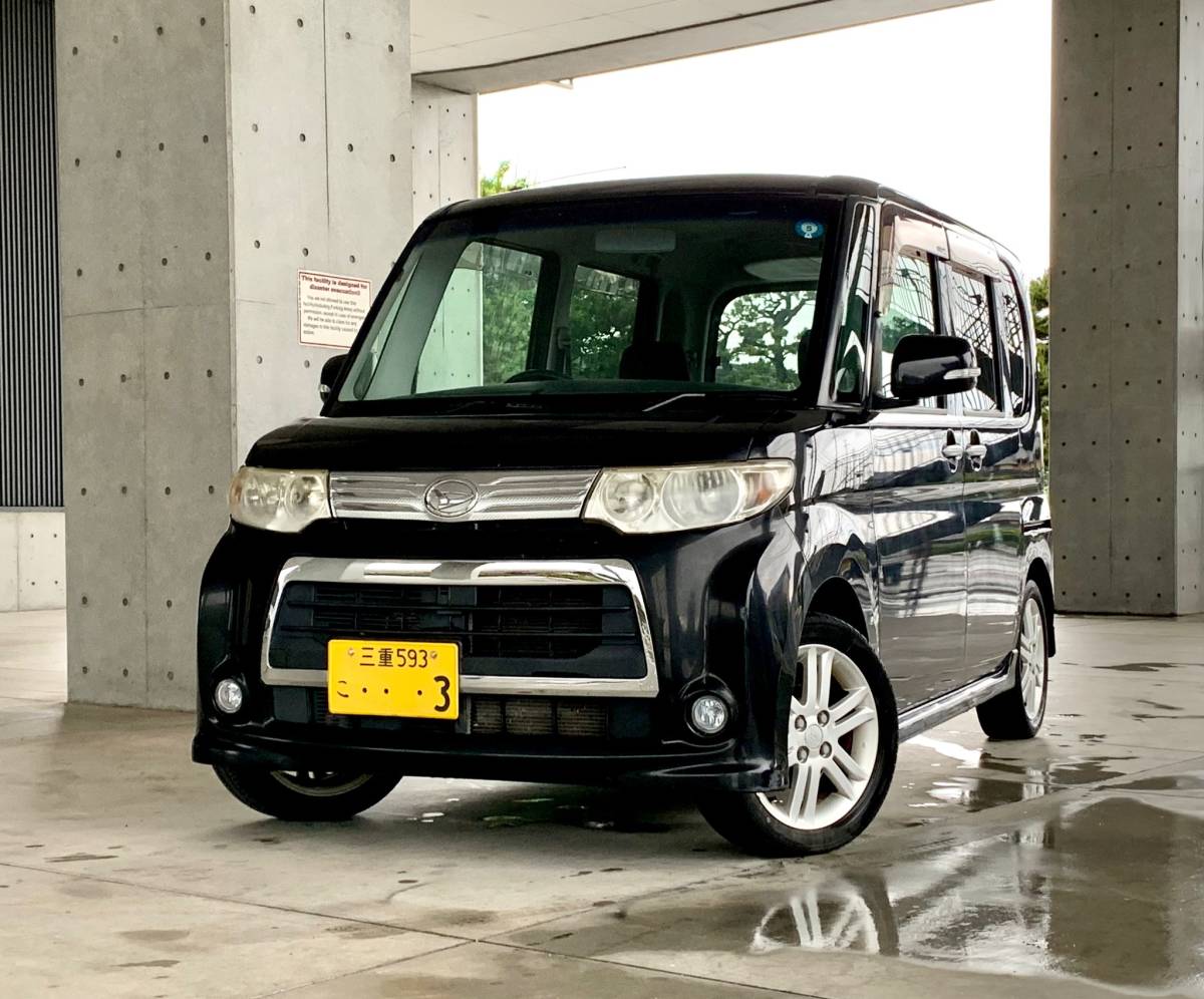 平成23年 タント カスタム RS ターボ車! 車検6年6月まで! 電動スライドドア! ナビ/テレビ/ETC/アルミ! タイチェーン! 売り切り!