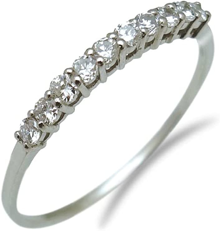 【特別提供品】Pt 0.2ct 天然 ダイヤモンド ハーフエタニティ リング 婚約指輪 プラチナ PT900