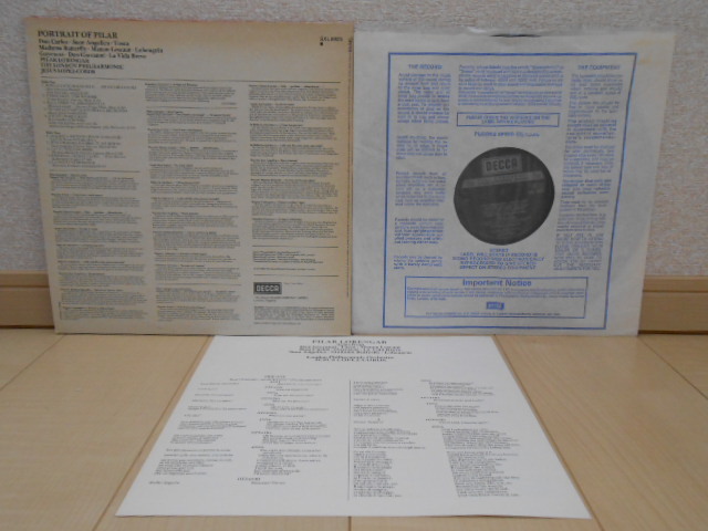 蘭DECCA SXL-6923 ローレンガー PORTRAIT OF PILAR オリジナル盤 K.ウィルキンソン 優秀録音盤_画像3