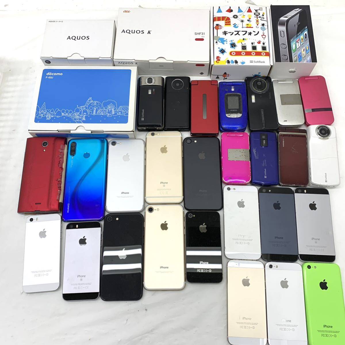 105H320☆スマートフォン/スマホ Android/iPhone 携帯 ガラケー まとめセット 動作未確認/ジャンク