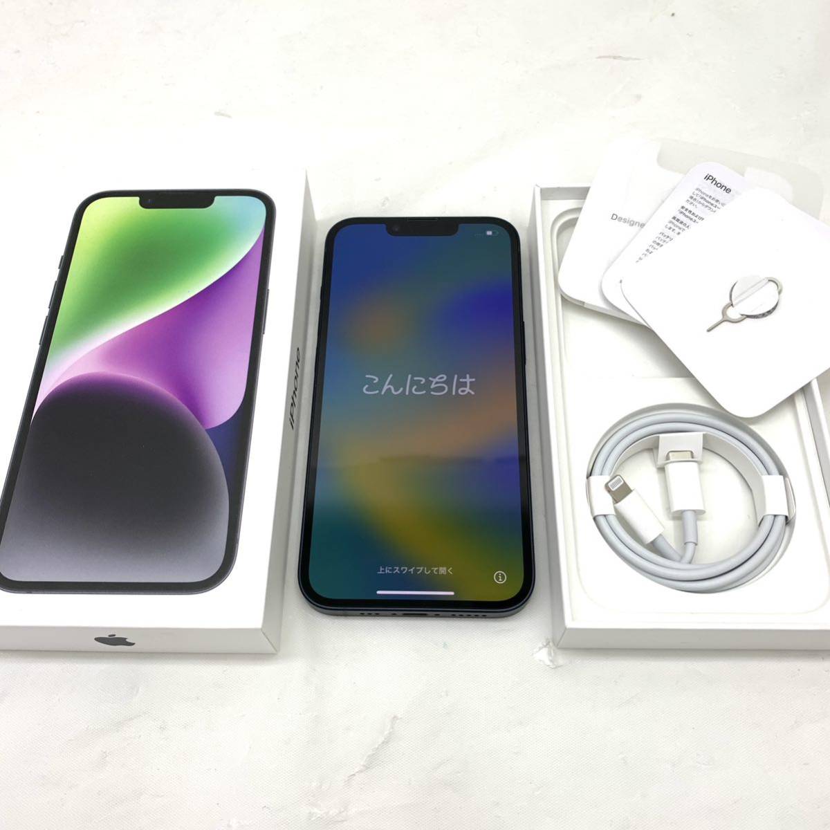 105H377☆美品! Apple iPhone 14 本体 Midnight/ミッドナイト 256GB