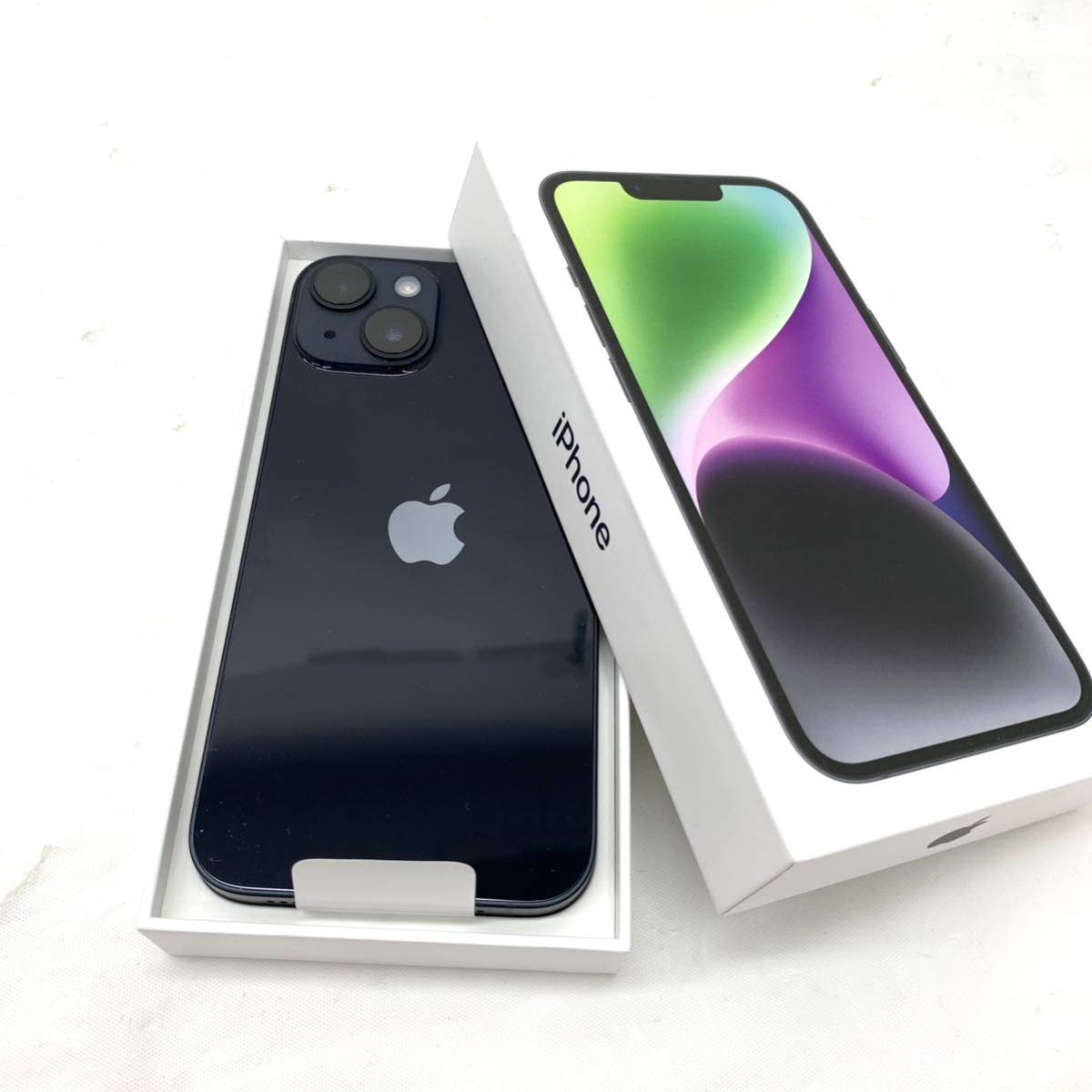 105H377☆美品! Apple iPhone 14 本体 Midnight/ミッドナイト 256GB