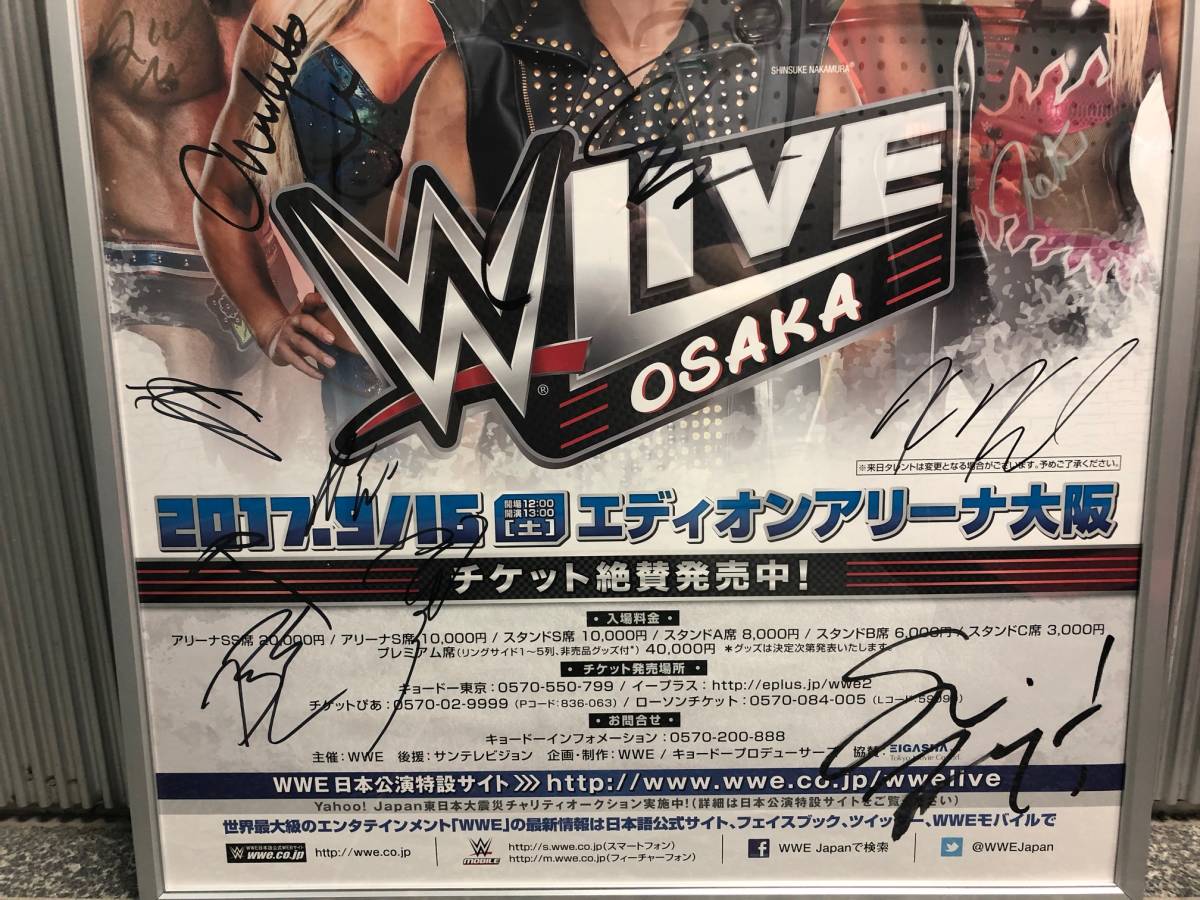 [ charity ][WWE official ]2017 year Japan ..[WWE Live Osaka] several autographed poster 