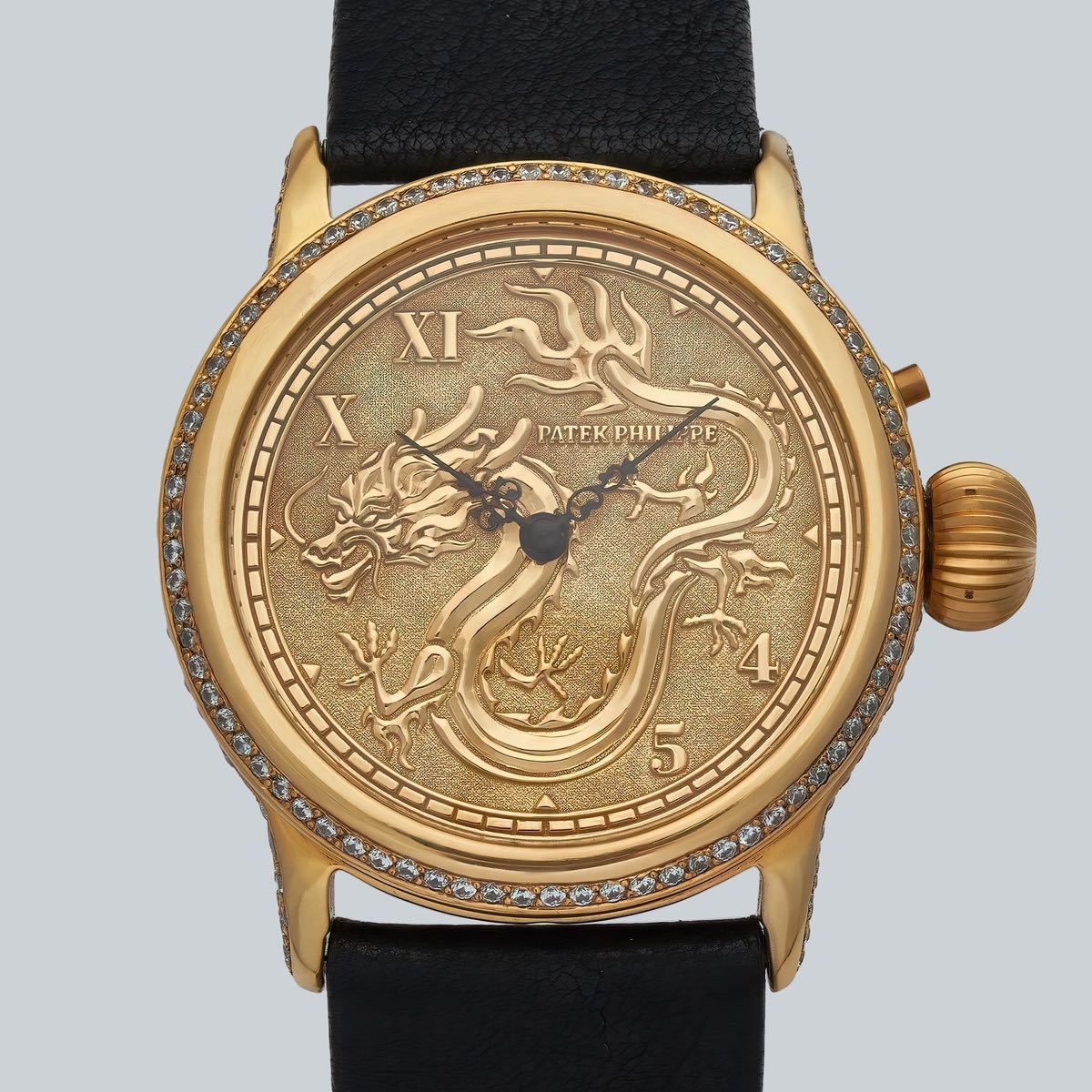 アンティーク/ヴィンテージ Patek Philippe 懐中時計を アレンジした40mmシルバーダイヤルレザーバンドの腕時計 