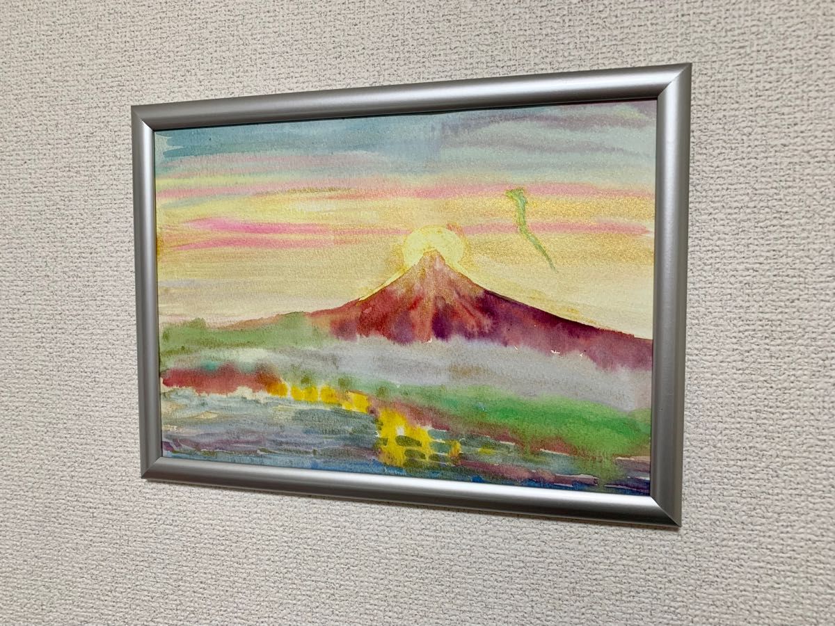 開運絵画　昇龍　赤富士　ダイヤモンド富士　金運アップ　富士山　商売繁盛　開運