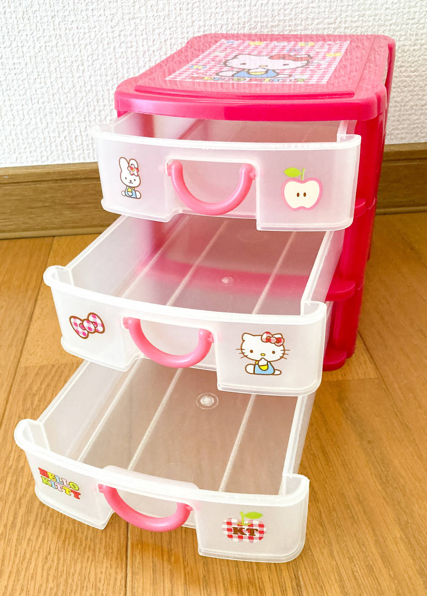 ハローキティ キャラクター引き出し 3段 レトロ品 462A Yahoo!オークション - レトロ レア サンリオ ハローキティ 3段