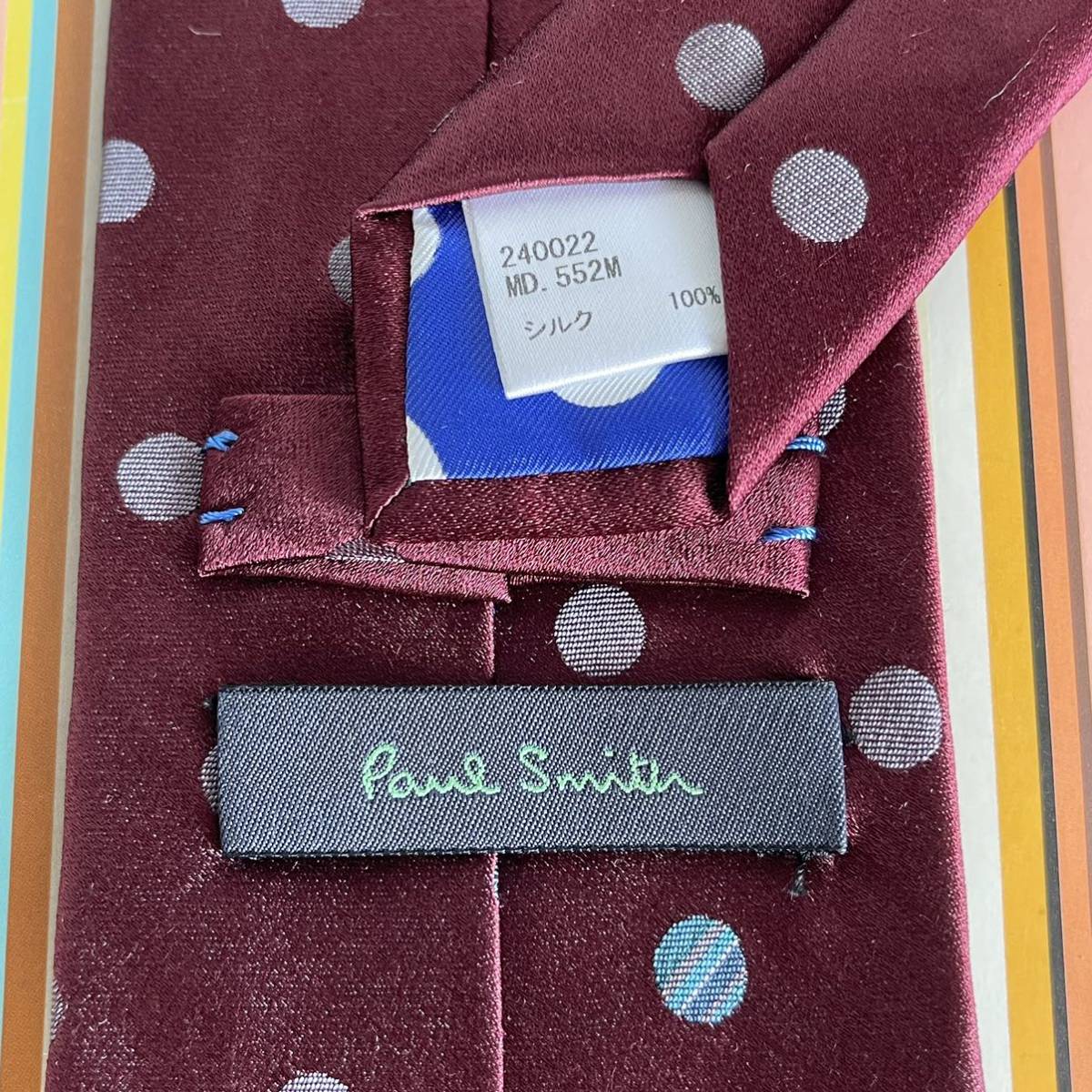 Paul Smith（ポールスミス） ワインレッドドットネクタイ_画像7