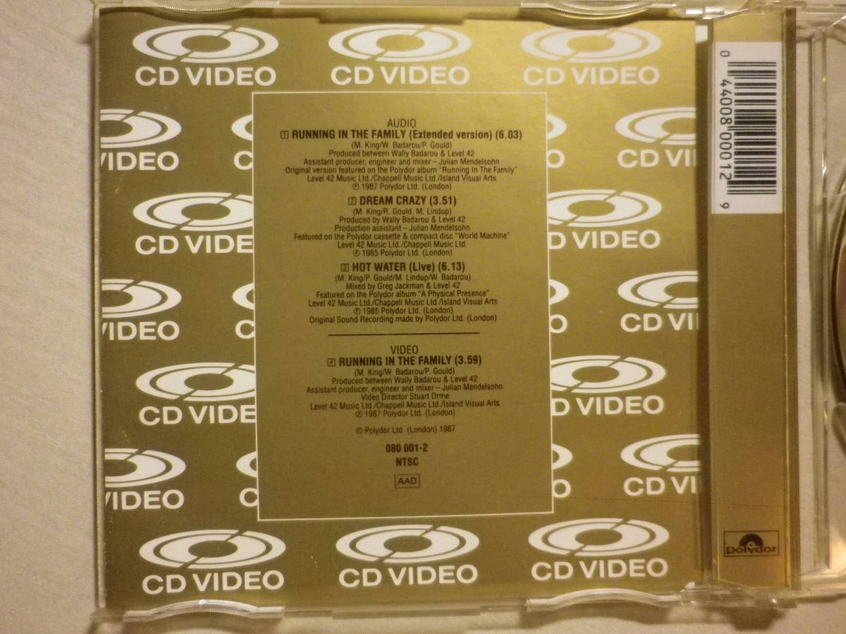 CD Video仕様 『Level 42/Running In The Family(1987)』(1987年発売,W18X-22004,廃盤,国内盤,歌詞付,4track,80's,Jazz,Funk,AOR)_画像3