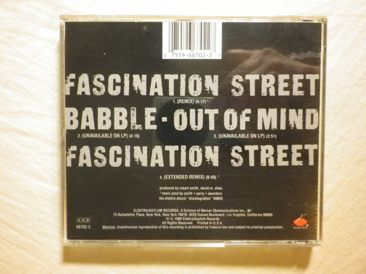 『The Cure/Fascination Street(1989)』(ELEKTRA/ASYLUM RECORDS 9 66702-2,USA盤,4track,Babble,Out Of Mind,Extended,80's,UKロック)_画像2