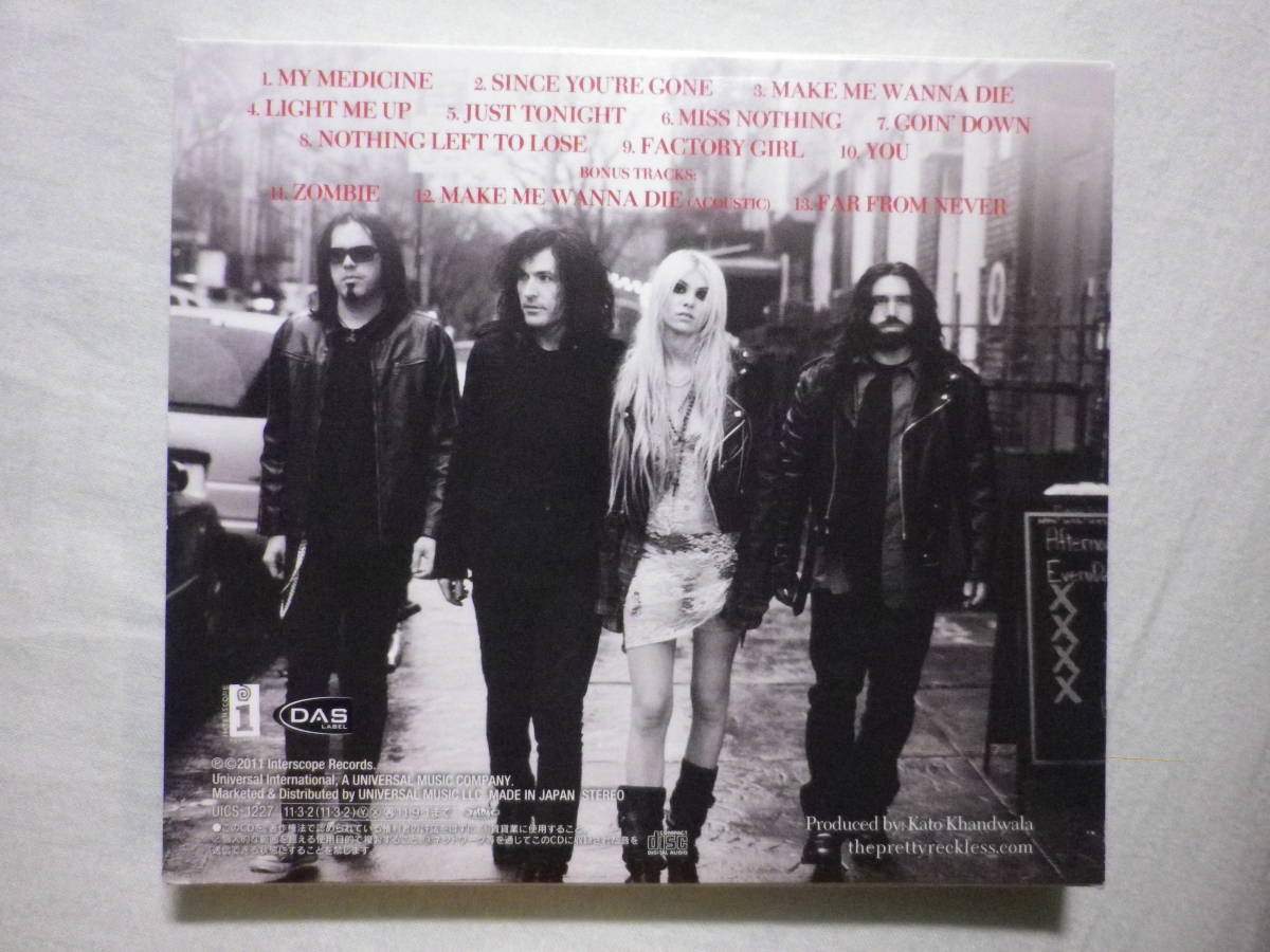 『The Pretty Reckless/Light Me Up+3(2010)』(2011年発売,UICS-1227,1st,国内盤,歌詞対訳付,Make Me Wanna Die,Miss Nothing)_画像2