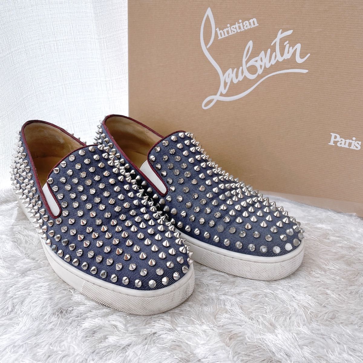 Christian Louboutin スタッズ スリッポン　PIK BOAT FLAT クリスチャンルブタン　スニーカー