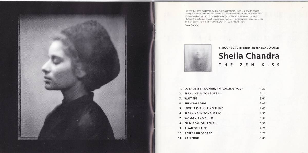 Sheila Chandra The Zen Kiss CD Real World Records CDRW45 *モンスーン シーラ・チャンドラ シーラE LIVE! SHEILA E 2012年