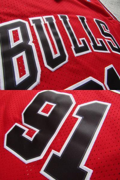 【新品】 NBA RODMAN #91 デニス・ロッドマン BULLS シカゴ・ブルズ ユニフォーム ゲームシャツ　ジャージ　刺繍　マイケル・ジョーダン L_画像6
